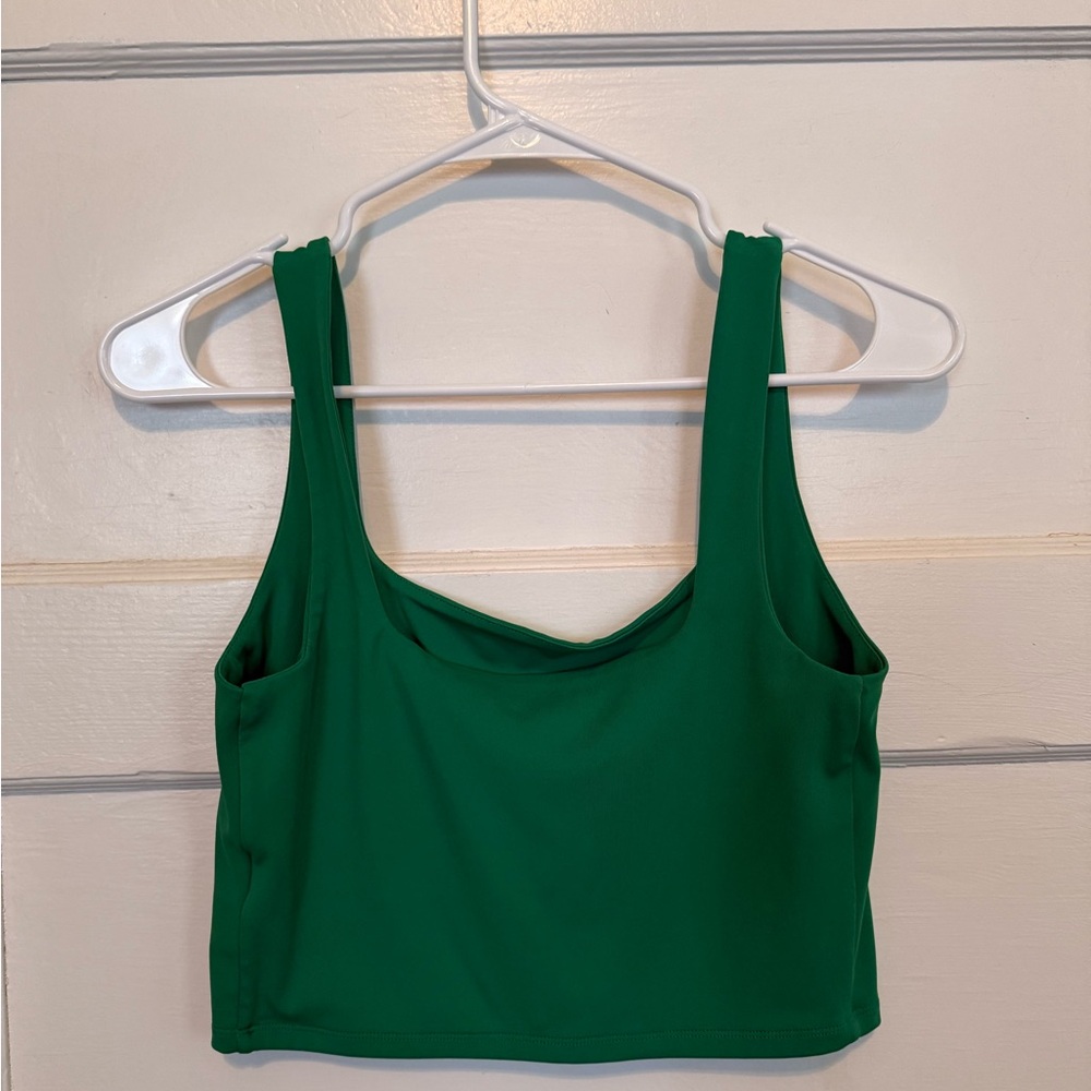 Express Vibrant Green Sleeveless Crop Top - Picture 2 of 6
